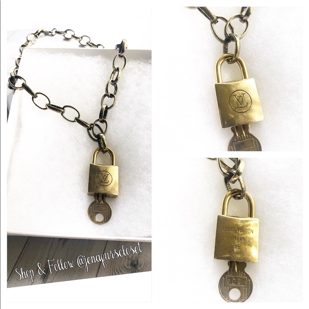 Authentic Louis Vuitton Padlock and Key Necklace